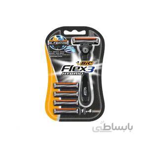 خود تراش بیک مدل Flax 3 Hybrid به همراه تیغ یدک بسته 4 عددی