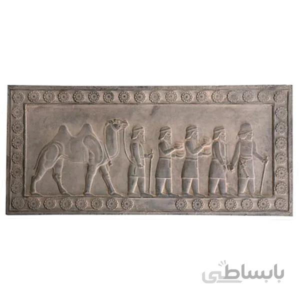 کتیبه تندیس و پیکره شهریار مدل هدیه اور شتر بلخی با گل لوتوس کد FG290