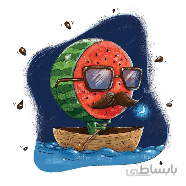 تصویرسازی هندوانه شب یلدا