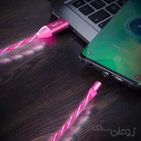 کابل شارژ مغناطیسی با سه سری تاپکی مدلAM67 طول 1 متر قرمز