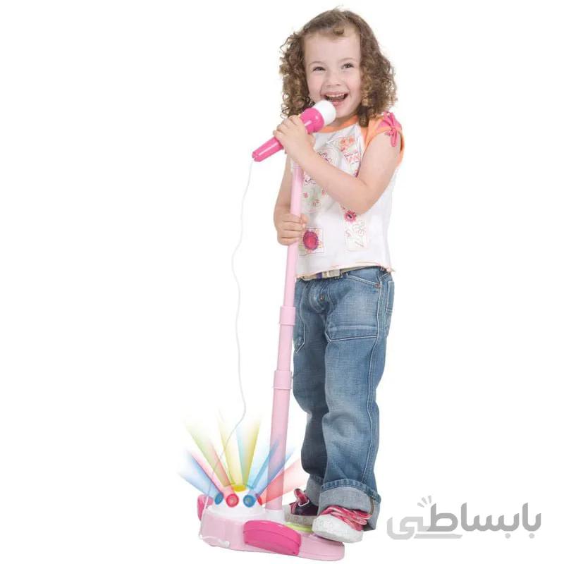میکروفون اسباب بازی موزیکال پایه دار صورتی Winfun