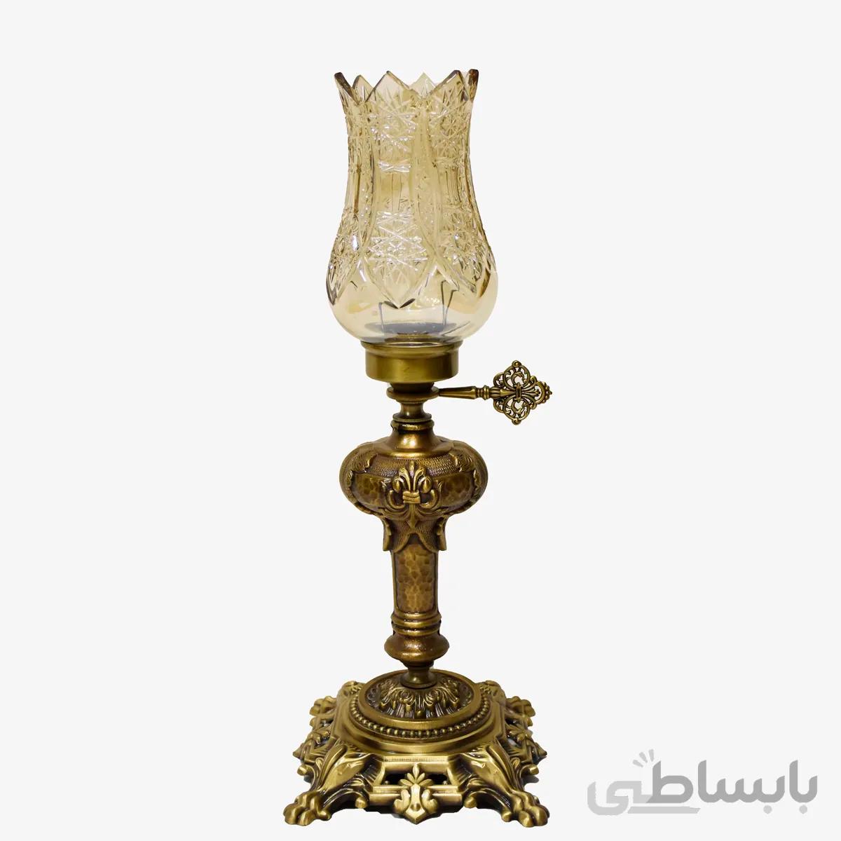 شمعدان كوتاه بدنه برنز
