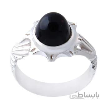 انگشتر نقره مردانه مدل سنگ عقیق سیاه کد am_1258