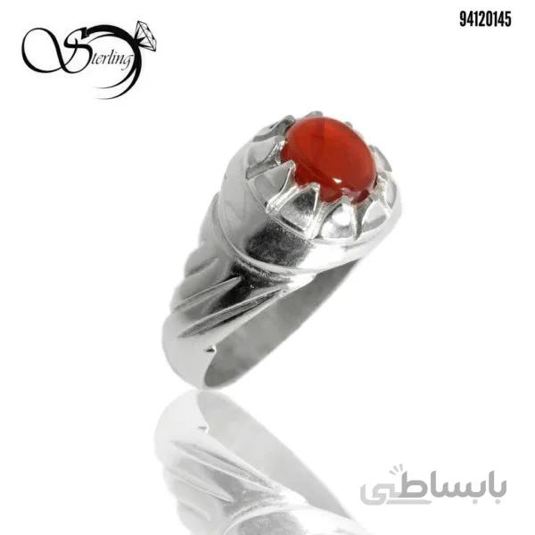 انگشتر نقره مردانه با نگین عقیق کد:۲۵۵۵