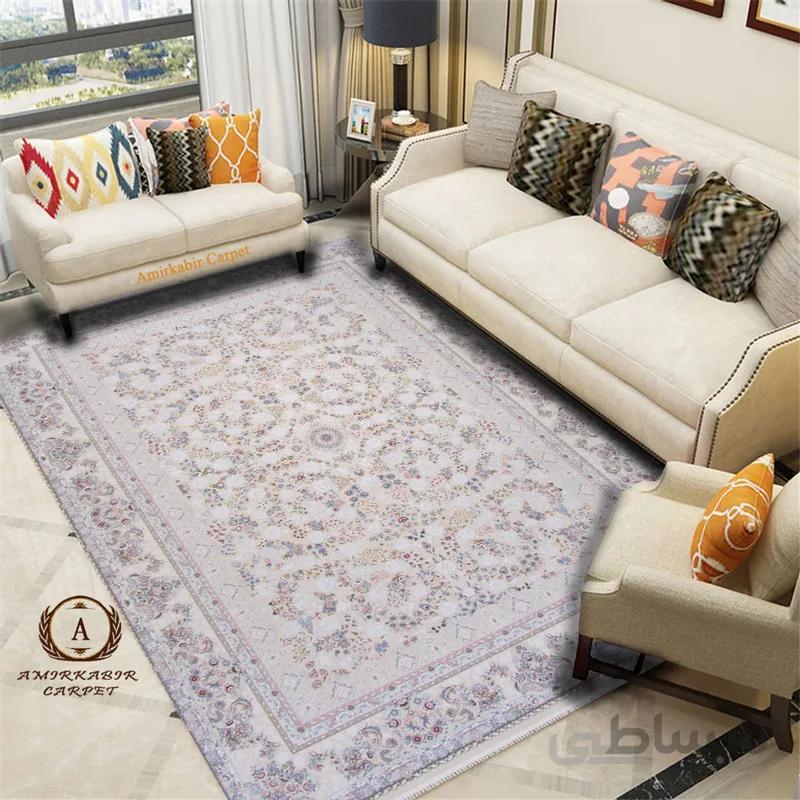 فرش مهر آئین نسکافه ای برجسته 1200 شانه 3600 تراکم