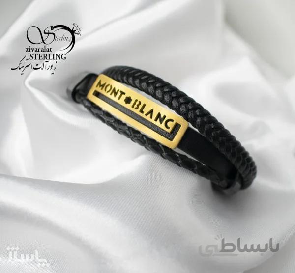 دستبند چرم مردانه برند مونت بلانک کد 643451