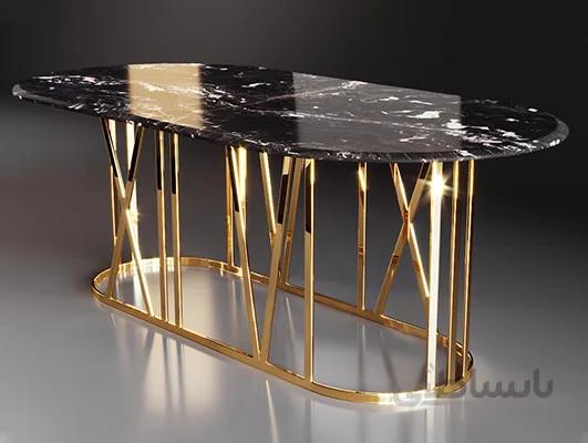 میز ناهارخوری ژیوار مدل گریس (مشکی/طلایی)
