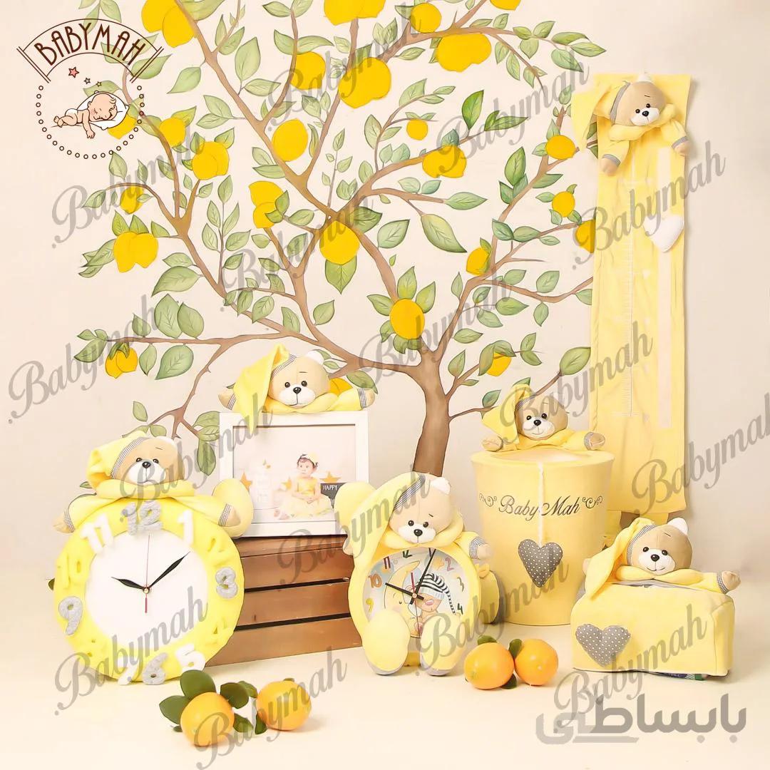 قاب عکس خرسی رنگ لیمویی