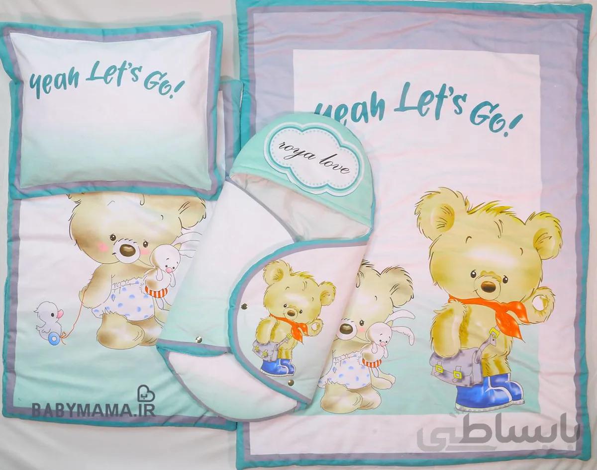 ست خواب مخمل نوزادی Roya love مدل lets go