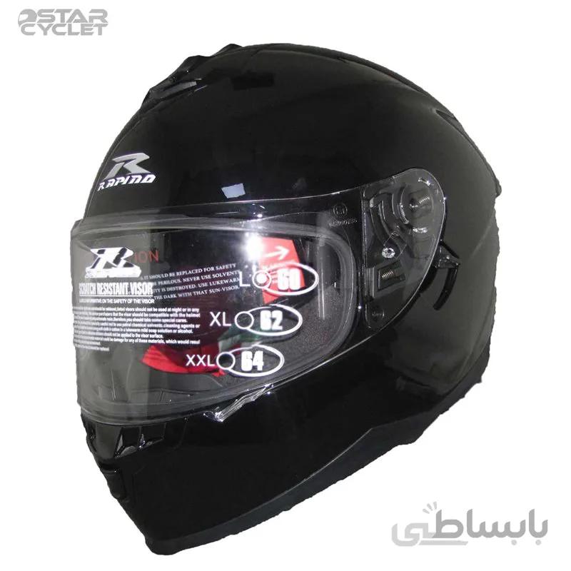 کلاه کاسکت راپیدو مدل 967 shinnyblk مشکی براق