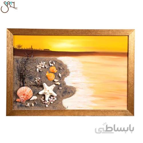 تابلو دریایی و ساحل دریا با صدف طبیعی کد 1929