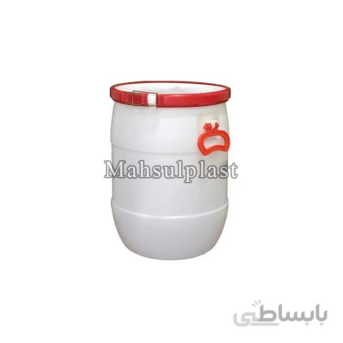 بشکه 40 لیتری سفید با تسمه پلاستیکی