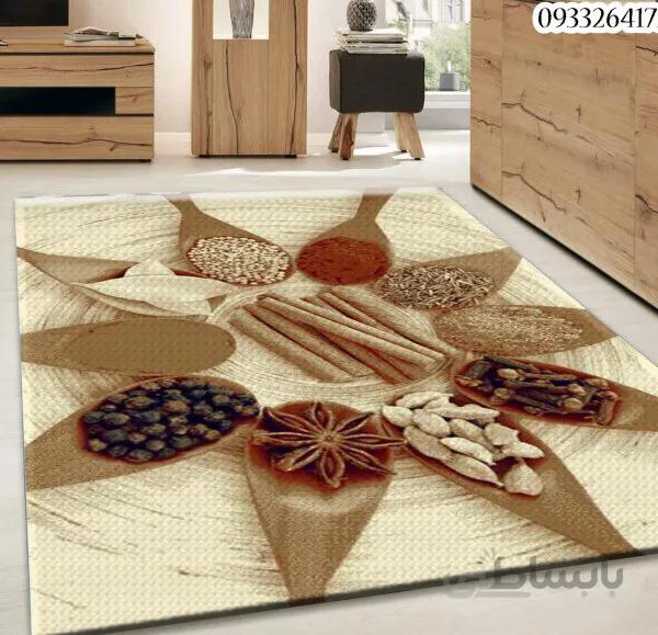 گلیم آشپزخانه زمینه کرم کد G917