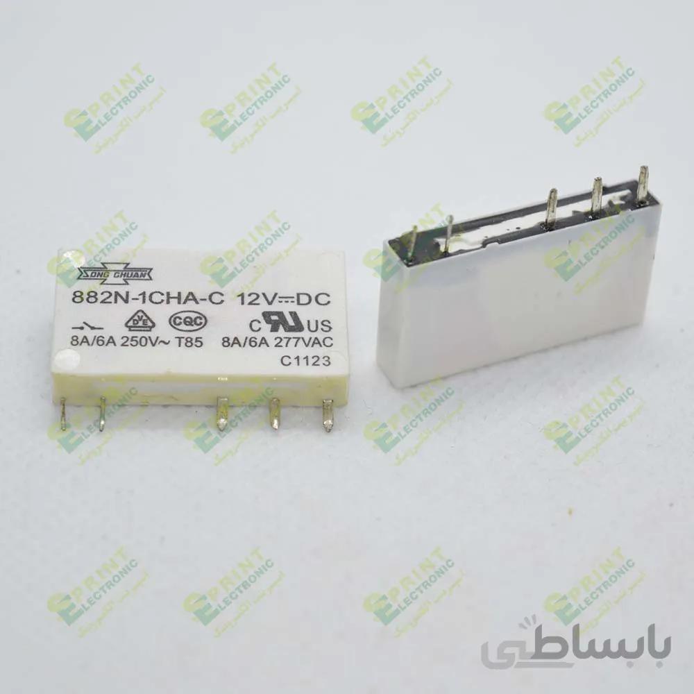 رله 12 ولت باریک 5 پایه 6 آمپر Song Chuan 882N-1CHA-C