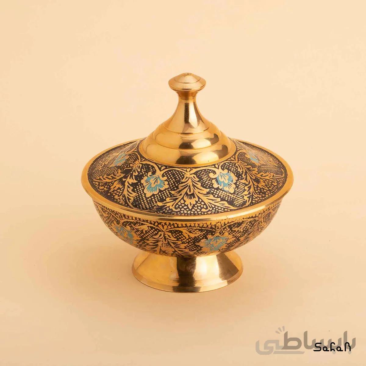 قندان برنجی میناکاری مدل دالیا