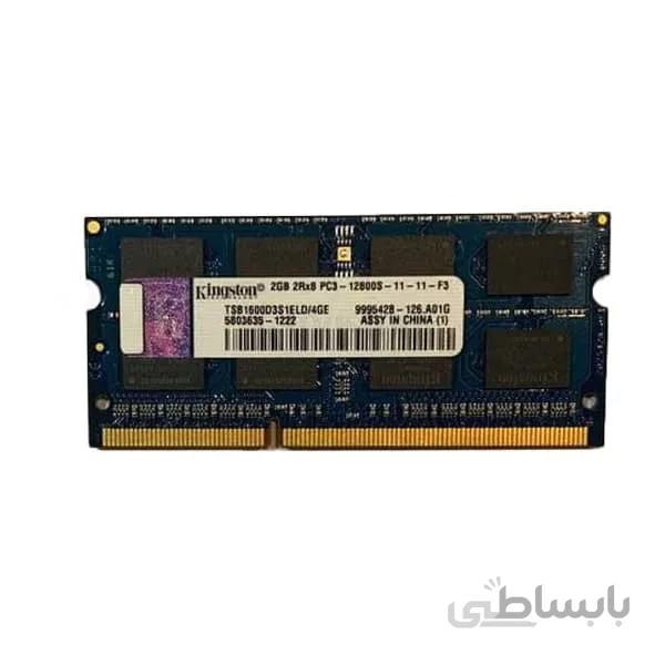 رم لپ تاپ DDR3 تک کاناله 1600 مگاهرتز CL11 کینگستون مدل 12800S ظرفیت 2 گیگابایت