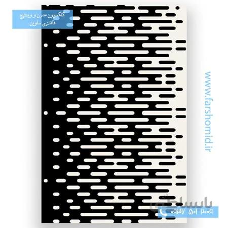 فرش ماشینی طرح 4020 مشکی سفید کلکسیون ویژن فرش ساوین