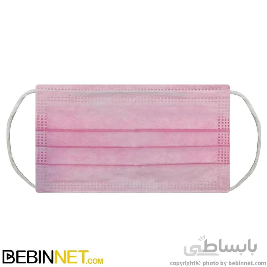 ماسک سه لایه صورتی (۵۰ عددی) با یک لایه ملت بلون دیباسان