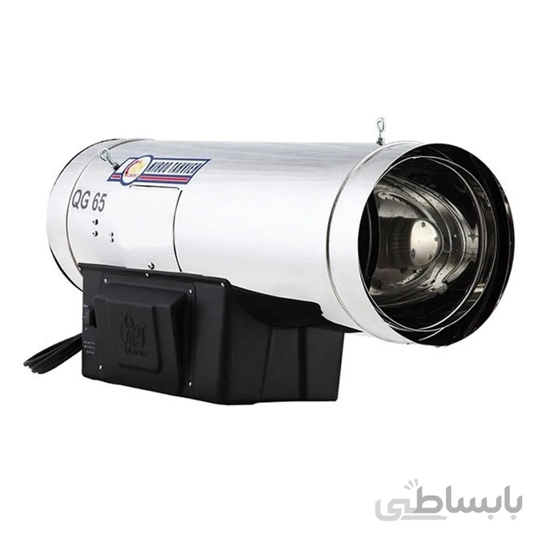 جت هیتر گازی نیرو تهویه البرز مدل QG-65 ا جت هیتر گازی QG-65 نیرو تهویه البرز با ظرفیت حرارتی 56.000 کیلو کالری، مناسب برای فضای 500-1500 متر مکعب