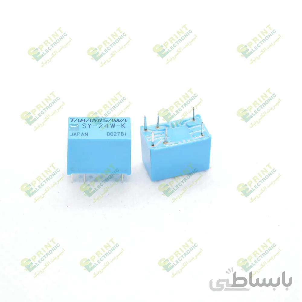 رله 24 ولت مینیاتوری 6 پایه 1 آمپر TAKAMISAWA SY-24W-K