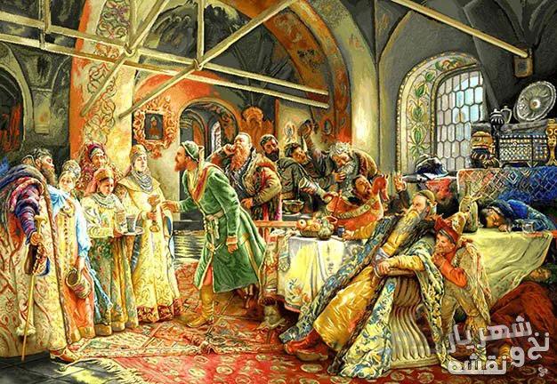 نخ و نقشه تابلو فرش مجلس تزار کد 1929