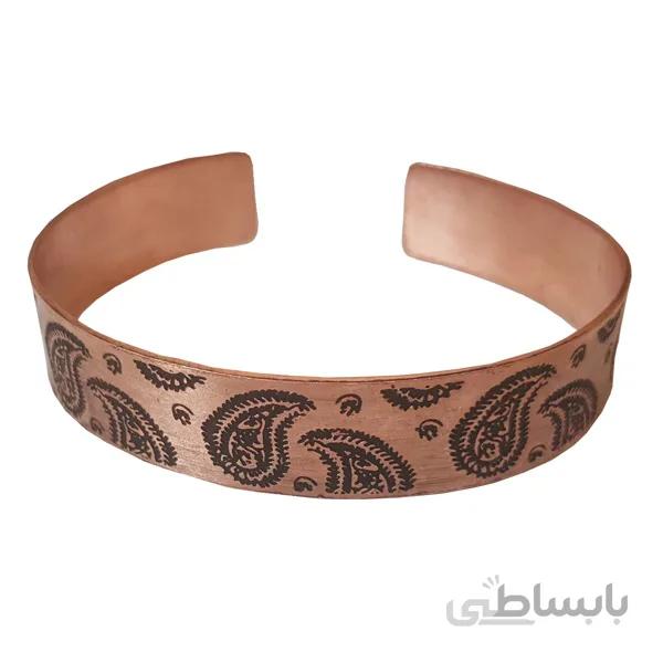دستبند مسی پهن مدل ترمه کد JW112