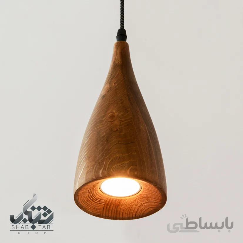 چراغ آویز چوبی انگاره مدل ASA02 تیره