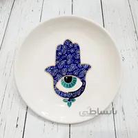 بشقاب سرامیکی دستساز چشم نظر گرد طرح ۱4