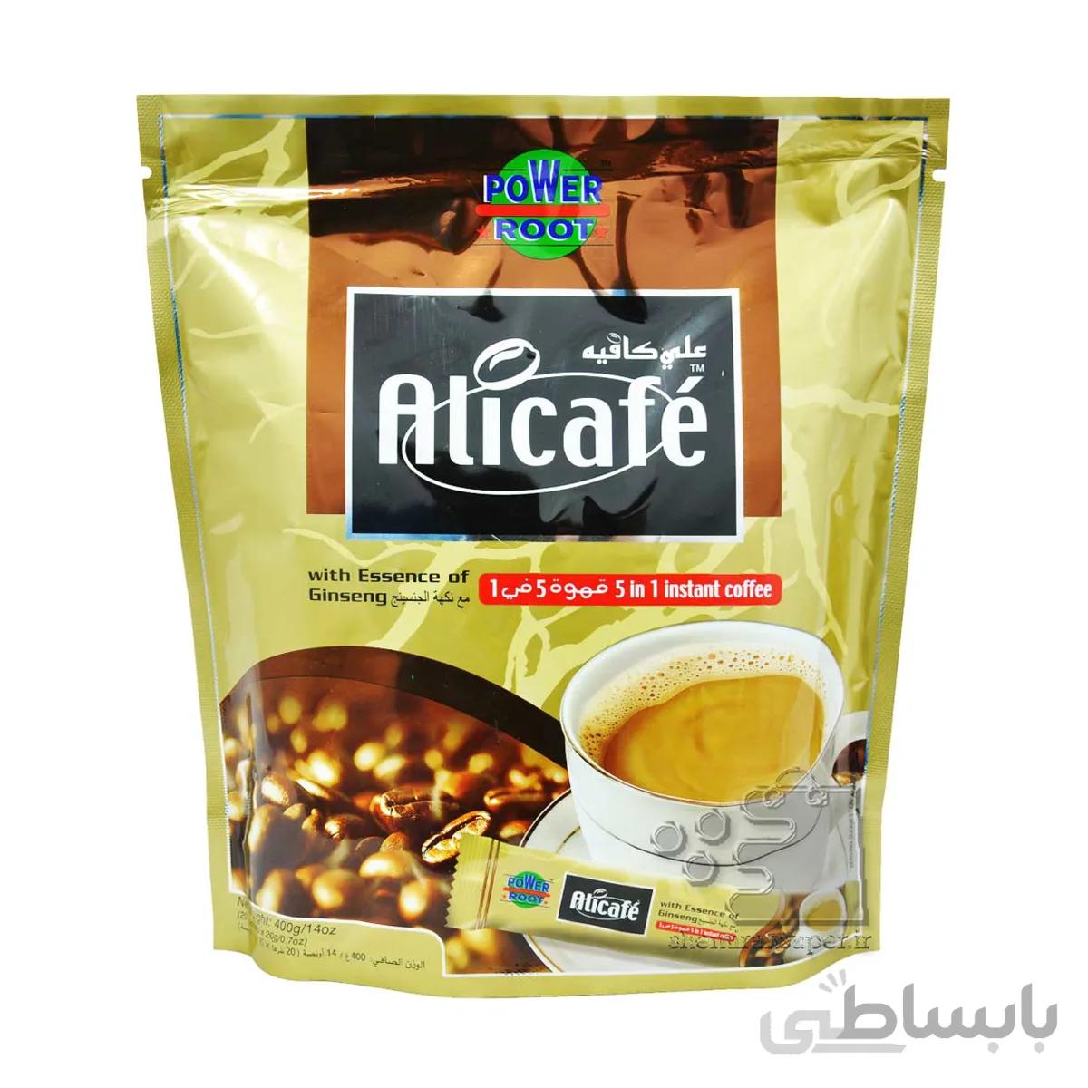 قهوه فوری ۵ در ۱ طلایی ۲۰ عدد علی کافه – Alicafe
