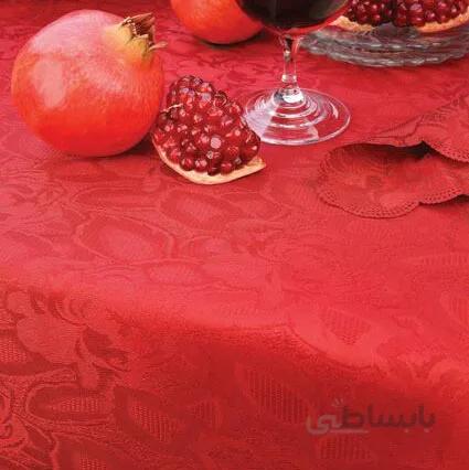 رومیزی 10نفره بیضی ژاگارد رز سفید