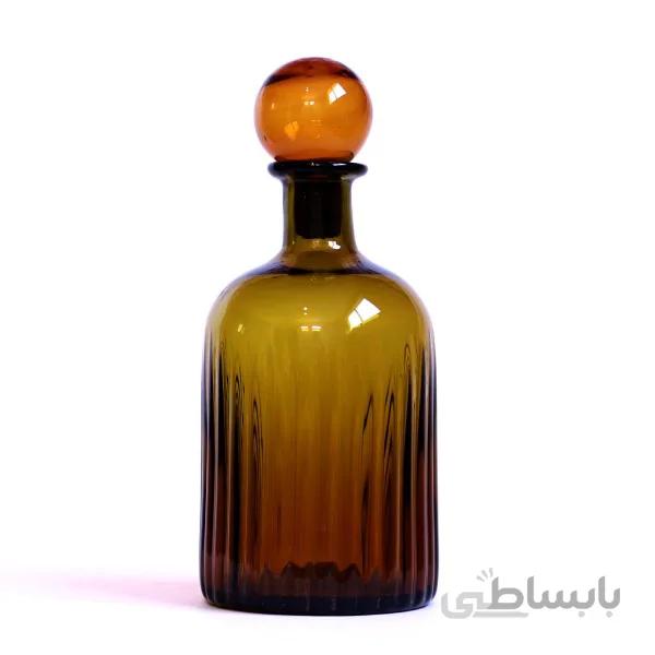 بطری شیشه ای استوانه شیاردار در حبابی بزرگ زیتونی