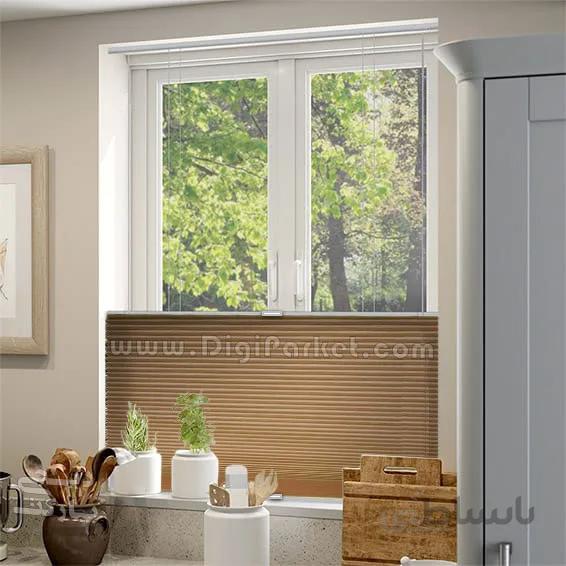 پرده پلیسه دستی دوطرفه مدل Pansy 05