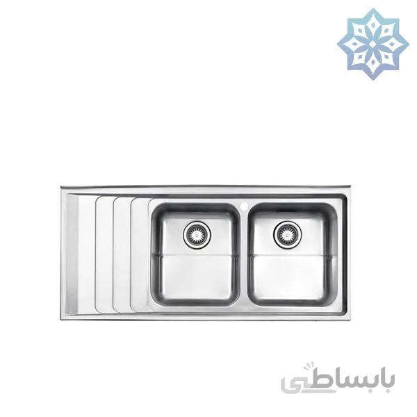 سینک ظرفشویی فانتزی استیل البرز کد 734 روکار سایز 60*120