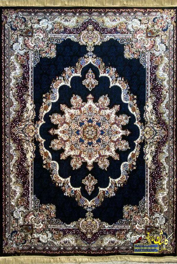 فرش خیلی ارزان 500 شانه طرح نیلا سرمه ای