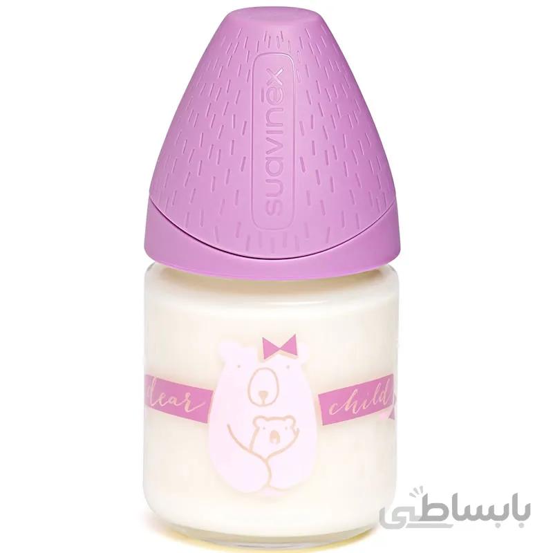 شیشه شیر پیرکس 120 میل بنفش سواوینکس Suavinex