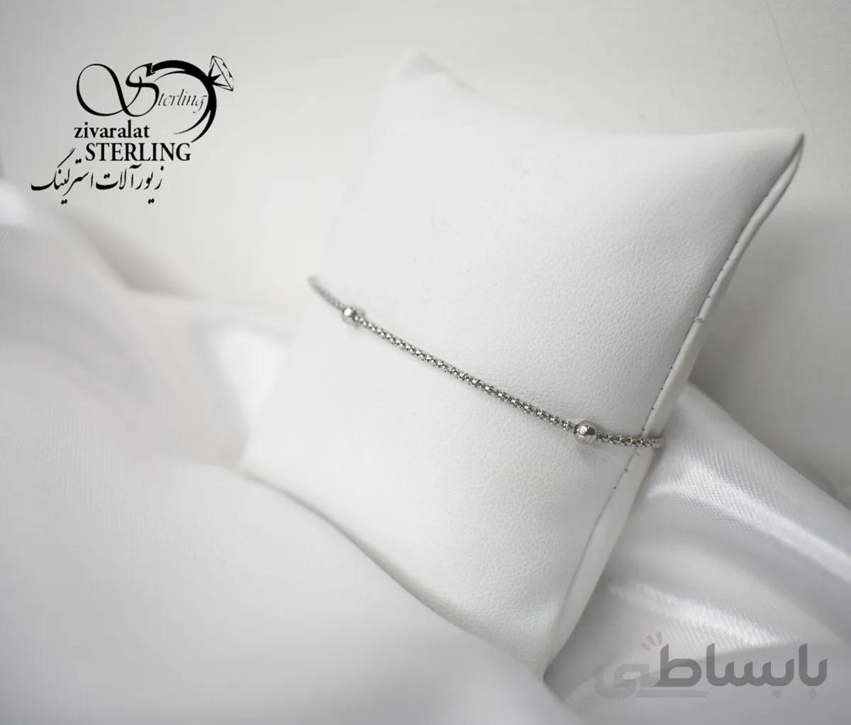 دستبند نقره زنانه طرح گوی