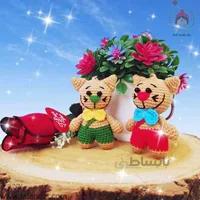 عروسک بافتنی آویز گربه ( کد 90023 )