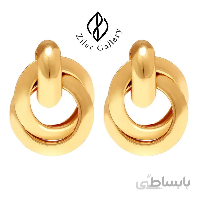 گوشواره میخی دو حلقه