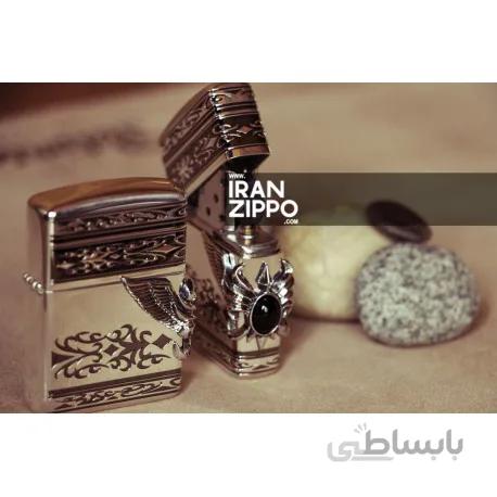 فندک اصل زیپو مدل 6819 | ژاپن | بال و سنگ فیروزه مشکی