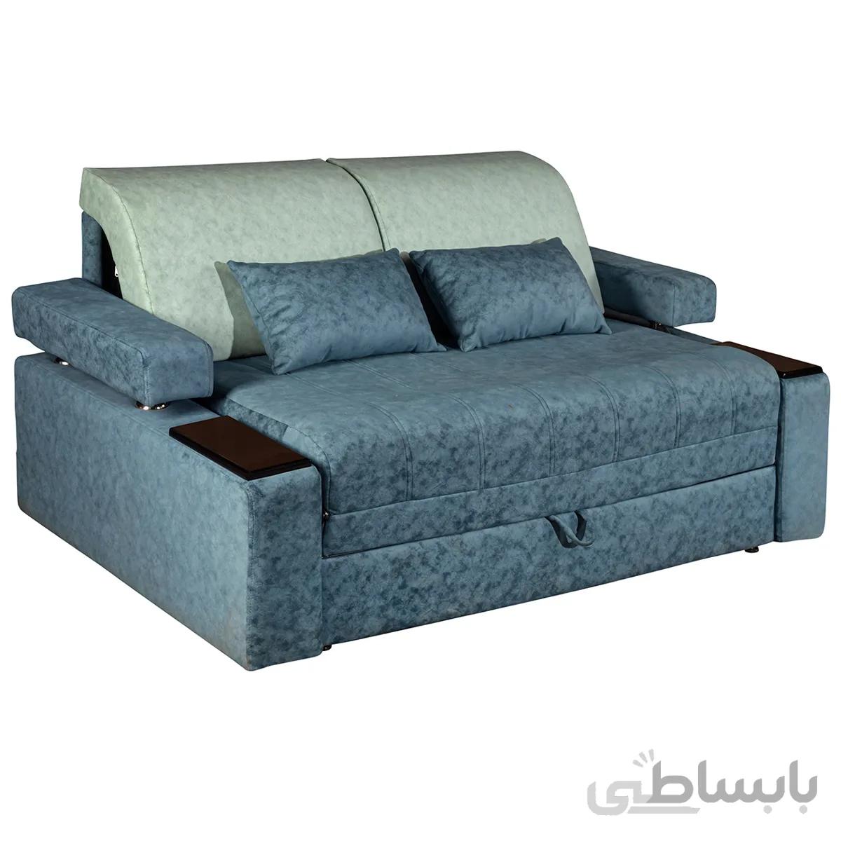مبل تخت خواب شو دو نفره چشمه نور مدل MA-514/BL آبی