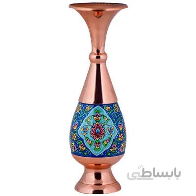 گلدان مسی طرح پرداز اثر آقاجانی ارتفاع 25 سانتی متر کد C-452