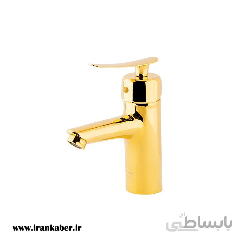 شیر روشویی طلایی مدل تنسو برند تیرگان