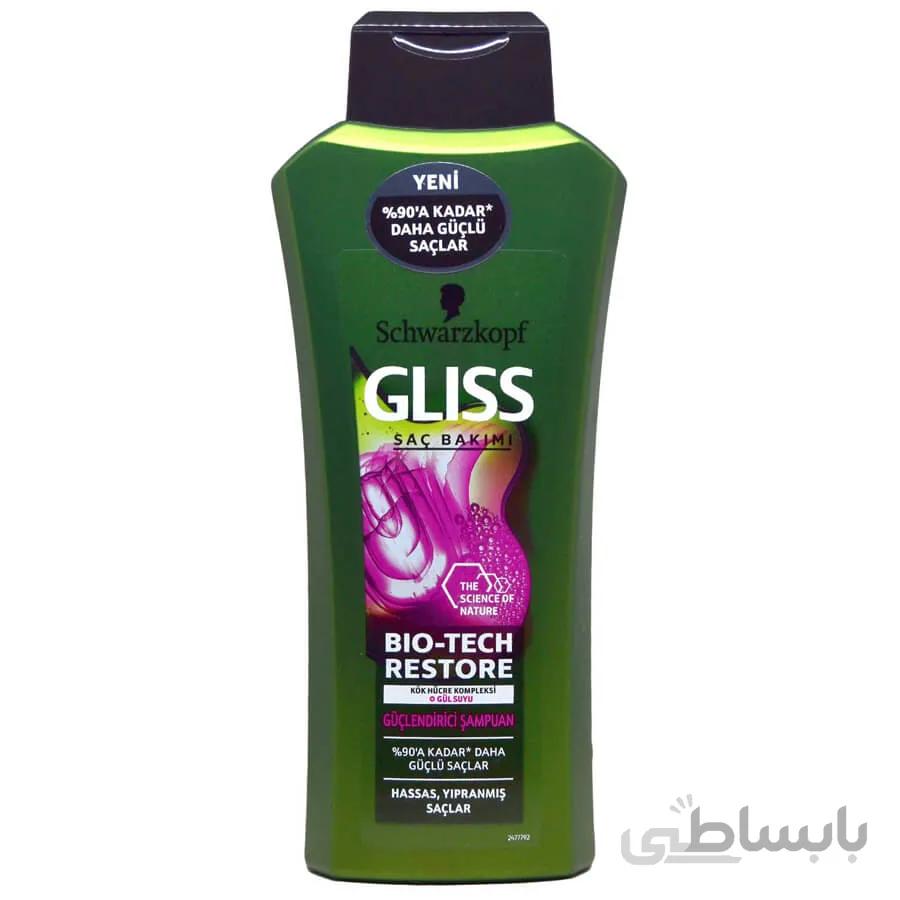 شامپو مو گلیس ترمیم کننده مدل بیو تاچ رستوری حجم 500 میلی لیتر ا Gliss Shampoo BIO_TECH RESTORE 500ML