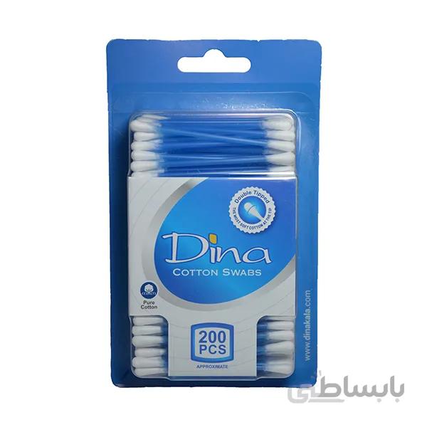 گوش پاک کن دینا مدل Cotton Swabs بسته ۲۰۰ عددی