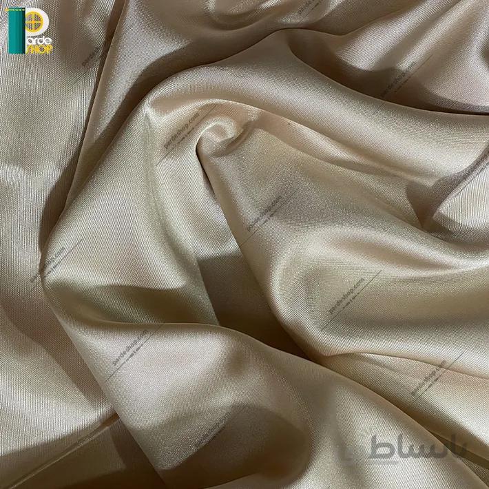 آستر پرده ساتن رنگ کرم همراه دوخت و نوار