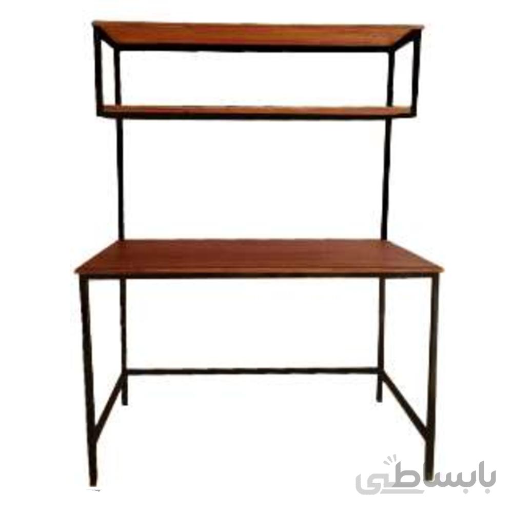 میزتحریر با روکش چوب طبیعی بلوط،بدنه فلزی مدل TDS-115 استیل هامون