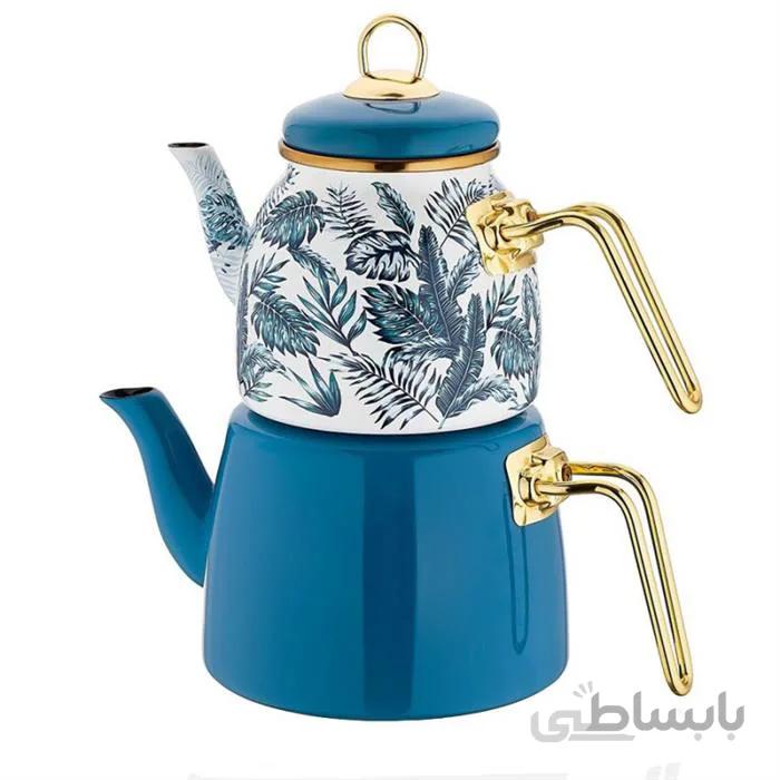 ست کتری و قوری پاچی مدل emaye60 ا جنس بدنه لعابی