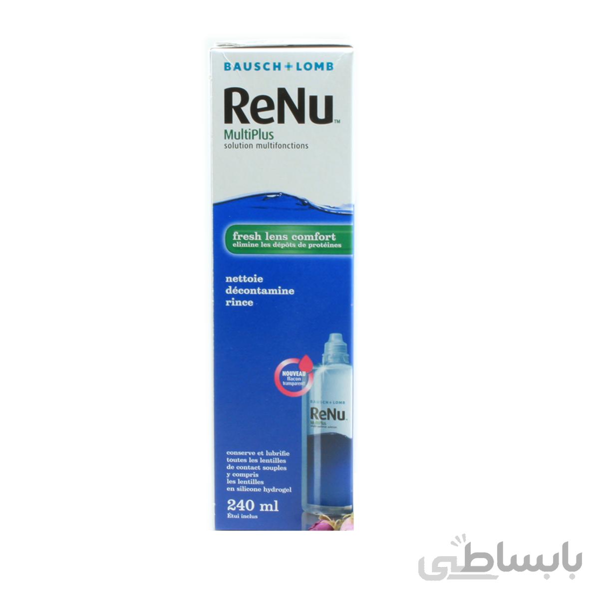 محلول شست و شوی لنز رنیو 240 میل ا Renu Multiplus Lens Solution
