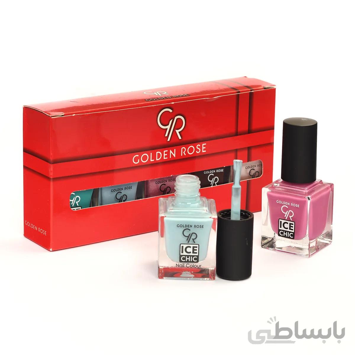 پک لاک ناخن گلدن رز Golden Rose بسته 5 عددی