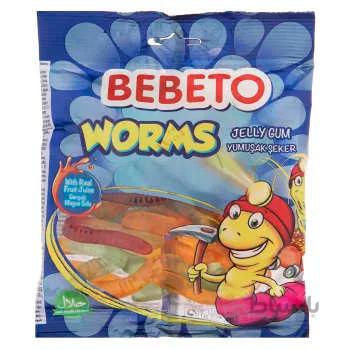 پاستیل ببتو مدل Worms مقدار 80 گرم ا Bebeto Worms Jelly Gum 80gr